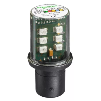 Schneider DL1BDB3 LED BA15D foglalatban 24VAC/DC, zöld