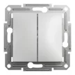 Schneider Electric Asfora EPH0600161 dupla váltóérintkezős kapcsoló (106+6), aluminium burkolattal. keret nélkül, süllyesztett 10A 250V ( EPH0600161 ).