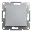 Schneider Electric Asfora EPH0600162 dupla váltóérintkezős kapcsoló (106+6), acél burkolattal. keret nélkül, süllyesztett 10A 250V ( EPH0600162 ).