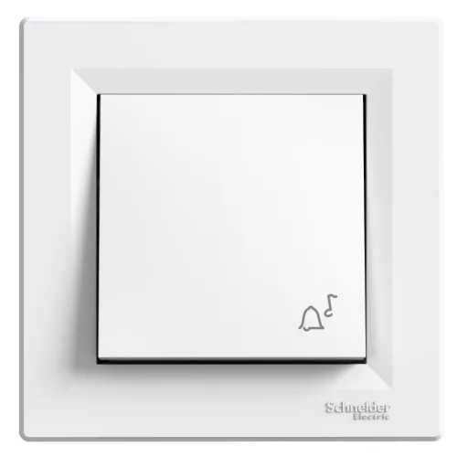 Schneider Electric Asfora EPH0800121 egypólusú nyomó (N101), fehér burkolattal, kerettel, süllyesztett, csengőjellel 10A 250V ( EPH0800121 ).