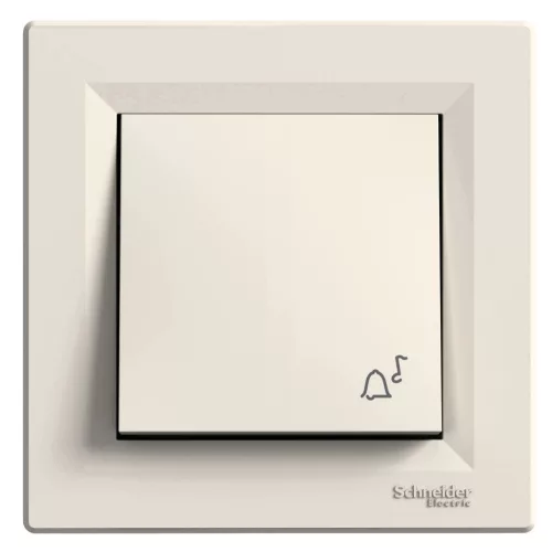 Schneider Electric Asfora EPH0800123 egypólusú nyomó (N101), bézs burkolattal, kerettel, süllyesztett, csengőjellel 10A 250V ( EPH0800123 ).