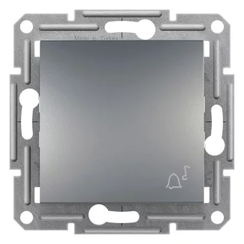   Schneider Electric Asfora EPH0800162 egypólusú nyomó (N101), acél burkolattal. keret nélkül, süllyesztett, csengőjellel 10A 250V ( EPH0800162 ).