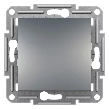   Schneider Electric Asfora EPH0800362 egypólusú nyomó (N101), acél burkolattal. keret nélkül, süllyesztett 10A 250V ( EPH0800362 ).