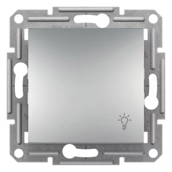   Schneider Electric Asfora EPH0900161 egypólusú nyomó (N101), aluminium burkolattal. keret nélkül, süllyesztett, lámpajellel 10A 250V ( EPH0900161 ).