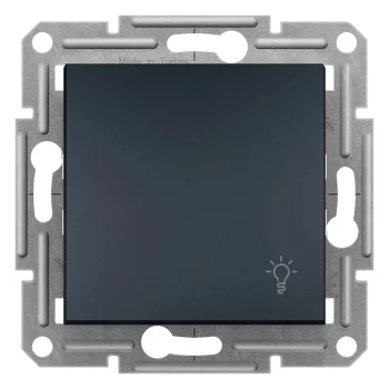   Schneider Electric Asfora EPH0900171 egypólusú nyomó (N101), antracit burkolattal. keret nélkül, süllyesztett, lámpajellel 10A 250V ( EPH0900171 ).