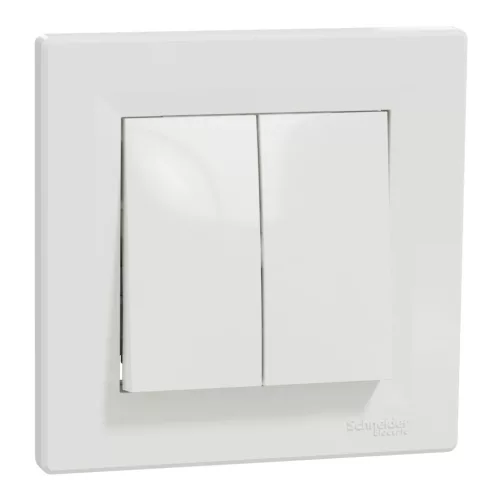 Schneider Electric Asfora EPH1100121 Kettős nyomó, fehér burkolattal, kerettel, süllyesztett 10A 250V ( EPH1100121 ).
