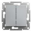 Schneider Electric Asfora EPH1100162 Kettős nyomó, acél burkolattal. keret nélkül, süllyesztett 10A 250V ( EPH1100162 ).