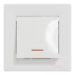 Schneider Electric Asfora EPH1400121 egypólusú kapcsoló (101), fehér burkolattal, kerettel, süllyesztett, piros jelzőfénnyel 10A 250V ( EPH1400121 ).