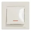 Schneider Electric Asfora EPH1400123 egypólusú kapcsoló (101), bézs burkolattal, kerettel, süllyesztett, piros jelzőfénnyel 10A 250V ( EPH1400123 ).
