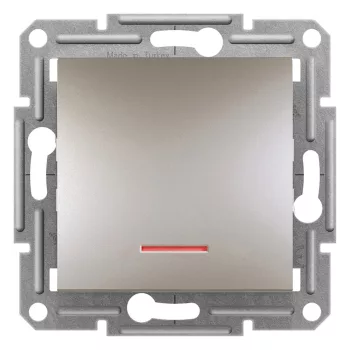   Schneider Electric Asfora EPH1500169 váltókapcsoló (106), bronz burkolattal. keret nélkül, süllyesztettszimbólummal, piros jelzőfénnyel 10A 250V ( EPH1500169 ).