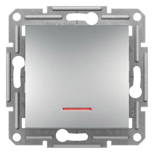 Schneider Electric Asfora EPH1500361 váltókapcsoló (106), aluminium burkolattal. keret nélkül, süllyesztettszimbólummal, piros jelzőfénnyel 10A 250V ( EPH1500361 ).