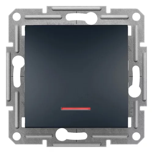 Schneider Electric Asfora EPH1600171 egypólusú nyomó (N101), antracit burkolattal. keret nélkül, süllyesztett, piros jelzőfénnyel 10A 250V ( EPH1600171 ).