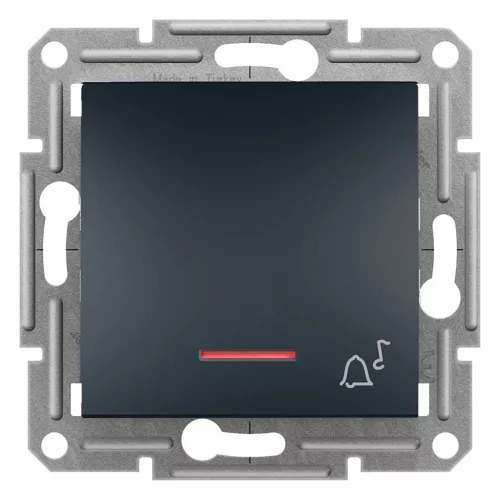 Schneider Electric Asfora EPH1700171 egypólusú nyomó (N101), antracit burkolattal. keret nélkül, süllyesztett, csengőjellel, piros jelzőfénnyel 10A 250V ( EPH1700171 ).