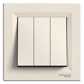   Schneider EPH2100123 Asfora hármas kapcsoló, bézs burkolattal, kerettel, süllyesztett
