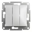 Schneider EPH2100161 Asfora hármas kapcsoló, aluminium burkolattal. keret nélkül, süllyesztett