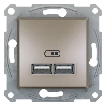   Schneider Electric Asfora EPH2700269 USB dupla töltő (2,1A) bronz burkolattal. keret nélkül, süllyesztett ( EPH2700269 ).