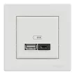 Schneider Electric Asfora EPH2700421 Dupla USB gyorstöltő, A+C, 45W, fehér burkolattal, kerettel, süllyesztett ( EPH2700421 )