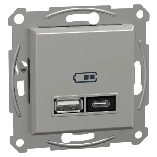 Schneider Asfora EPH2700561 USB töltő alumínium