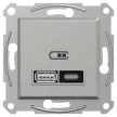 Schneider Asfora EPH2700561 USB töltő alumínium