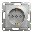 Schneider Electric Asfora EPH2900261 földelt csatlakozóaljzat (dugalj), gyermekvédelemmel, 2P+F, aluminium burkolattal. keret nélkül, süllyesztett, 16A 250V ( EPH2900261 ).