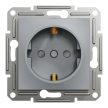 Schneider Electric Asfora EPH2900262 földelt csatlakozóaljzat (dugalj), gyermekvédelemmel, 2P+F, acél burkolattal. keret nélkül, süllyesztett, 16A 250V ( EPH2900262 ).