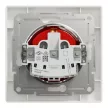 Schneider Electric Asfora EPH2900521 földelt csatlakozóaljzat (dugalj), gyermekvédelemmel, 2P+F, piros betéttel, fehér kerettel, süllyesztett, 16A 250V ( EPH2900521 ).