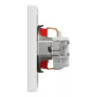 Schneider Electric Asfora EPH2900521 földelt csatlakozóaljzat (dugalj), gyermekvédelemmel, 2P+F, piros betéttel, fehér kerettel, süllyesztett, 16A 250V ( EPH2900521 ).