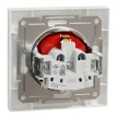 Schneider Electric Asfora EPH2900521 földelt csatlakozóaljzat (dugalj), gyermekvédelemmel, 2P+F, piros betéttel, fehér kerettel, süllyesztett, 16A 250V ( EPH2900521 ).