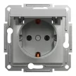 Schneider Electric Asfora EPH3100161 földelt csatlakozóaljzat (dugalj), csapófedéllel, 2P+F, aluminium burkolattal. keret nélkül, süllyesztett, 16A 250V ( EPH3100161 ).