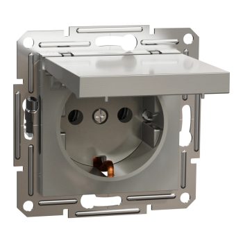   Schneider Electric Asfora EPH3100169 földelt csatlakozóaljzat (dugalj), csapófedéllel, 2P+F, bronz burkolattal. keret nélkül, süllyesztett, 16A 250V ( EPH3100169 ).