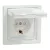 Schneider Electric Asfora EPH3100321 vízmentes földelt csatlakozóaljzat (dugalj), gyermekvédelemmel, csapófedéllel, 2P+F, fehér burkolattal, kerettel, IP44, süllyesztett, 16A 250V ( EPH3100321 ).