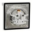 Schneider Electric Asfora EPH3100321 vízmentes földelt csatlakozóaljzat (dugalj), gyermekvédelemmel, csapófedéllel, 2P+F, fehér burkolattal, kerettel, IP44, süllyesztett, 16A 250V ( EPH3100321 ).
