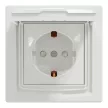 Schneider Electric Asfora EPH3100321 vízmentes földelt csatlakozóaljzat (dugalj), gyermekvédelemmel, csapófedéllel, 2P+F, fehér burkolattal, kerettel, IP44, süllyesztett, 16A 250V ( EPH3100321 ).