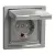 Schneider Electric Asfora EPH3100361 vízmentes földelt csatlakozóaljzat (dugalj), gyermekvédelemmel, csapófedéllel, 2P+F, aluminium burkolattal, kerettel, IP44, süllyesztett, 16A 250V ( EPH3100361 ).