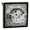 Schneider Electric Asfora EPH3100361 vízmentes földelt csatlakozóaljzat (dugalj), gyermekvédelemmel, csapófedéllel, 2P+F, aluminium burkolattal, kerettel, IP44, süllyesztett, 16A 250V ( EPH3100361 ).