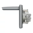 Schneider Electric Asfora EPH3100362 vízmentes földelt csatlakozóaljzat (dugalj), gyermekvédelemmel, csapófedéllel, 2P+F, acél burkolattal, kerettel, IP44, süllyesztett, 16A 250V ( EPH3100362 ).
