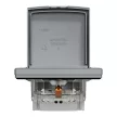 Schneider Electric Asfora EPH3100362 vízmentes földelt csatlakozóaljzat (dugalj), gyermekvédelemmel, csapófedéllel, 2P+F, acél burkolattal, kerettel, IP44, süllyesztett, 16A 250V ( EPH3100362 ).
