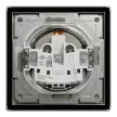 Schneider Electric Asfora EPH3100369 vízmentes földelt csatlakozóaljzat (dugalj), gyermekvédelemmel, csapófedéllel, 2P+F, bronz burkolattal, kerettel, IP44, süllyesztett, 16A 250V ( EPH3100369 ).