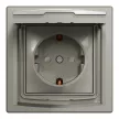 Schneider Electric Asfora EPH3100369 vízmentes földelt csatlakozóaljzat (dugalj), gyermekvédelemmel, csapófedéllel, 2P+F, bronz burkolattal, kerettel, IP44, süllyesztett, 16A 250V ( EPH3100369 ).