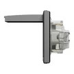 Schneider Electric Asfora EPH3100371 vízmentes földelt csatlakozóaljzat (dugalj), gyermekvédelemmel, csapófedéllel, 2P+F, antracit burkolattal, kerettel, IP44, süllyesztett, 16A 250V ( EPH3100371 ).