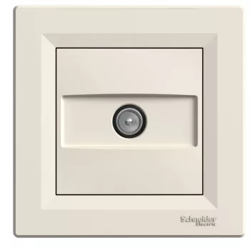   Schneider Electric Asfora EPH3200323 átmenő TV csatlakozóaljzat 8 dB, bézs burkolattal, kerettel, süllyesztett ( EPH3200323 ).