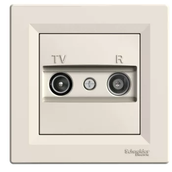   Schneider Electric Asfora EPH3300123 végzáró TV-Rádió csatlakozóaljzat 1 dB, bézs burkolattal, kerettel, süllyesztett ( EPH3300123 ).