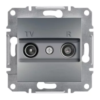   Schneider Electric Asfora EPH3300162 végzáró TV-Rádió csatlakozóaljzat 1 dB, acél burkolattal. keret nélkül, süllyesztett ( EPH3300162 ).