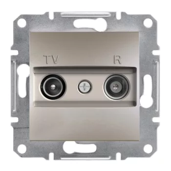   Schneider Electric Asfora EPH3300269 átmenő TV-Rádió csatlakozóaljzat 4 dB, bronz burkolattal. keret nélkül, süllyesztett ( EPH3300269 ).