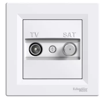   Schneider Electric Asfora EPH3400121 végzáró TV-SAT csatlakozóaljzat 1 dB, fehér burkolattal, kerettel, süllyesztett ( EPH3400121 ).