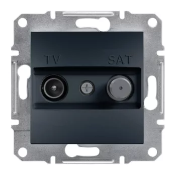   Schneider Electric Asfora EPH3400171 végzáró TV-SAT csatlakozóaljzat 1 dB, antracit burkolattal. keret nélkül, süllyesztett ( EPH3400171 ).