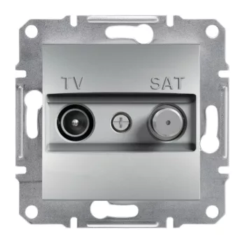   Schneider Electric Asfora EPH3400461 csillagpontos TV-SAT csatlakozóaljzat 1 dB, aluminium burkolattal. keret nélkül, süllyesztett ( EPH3400461 ).