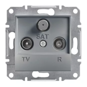   Schneider Electric Asfora EPH3500162 végzáró TV-Rádió-SAT csatlakozóaljzat 1 dB, acél burkolattal. keret nélkül, süllyesztett ( EPH3500162 ).