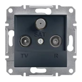  Schneider Electric Asfora EPH3500171 végzáró TV-Rádió-SAT csatlakozóaljzat 1 dB, antracit burkolattal. keret nélkül, süllyesztett ( EPH3500171 ).