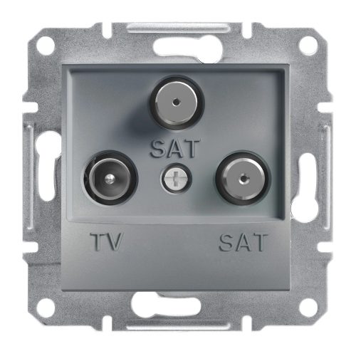 Schneider Electric Asfora EPH3600162 végzáró TV-SAT-SAT csatlakozóaljzat 1 dB, acél burkolattal. keret nélkül, süllyesztett ( EPH3600162 ).
